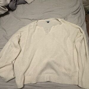 American Eagle Outfitters Cream Knit Sweater